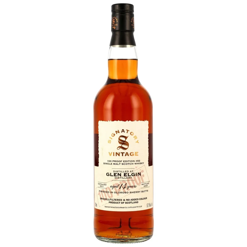 GLEN ELGIN - 14 Jahre Oloroso Sherry Butts Finish Signatory 100 PROOF Edition #82 - 57,1% Vol.