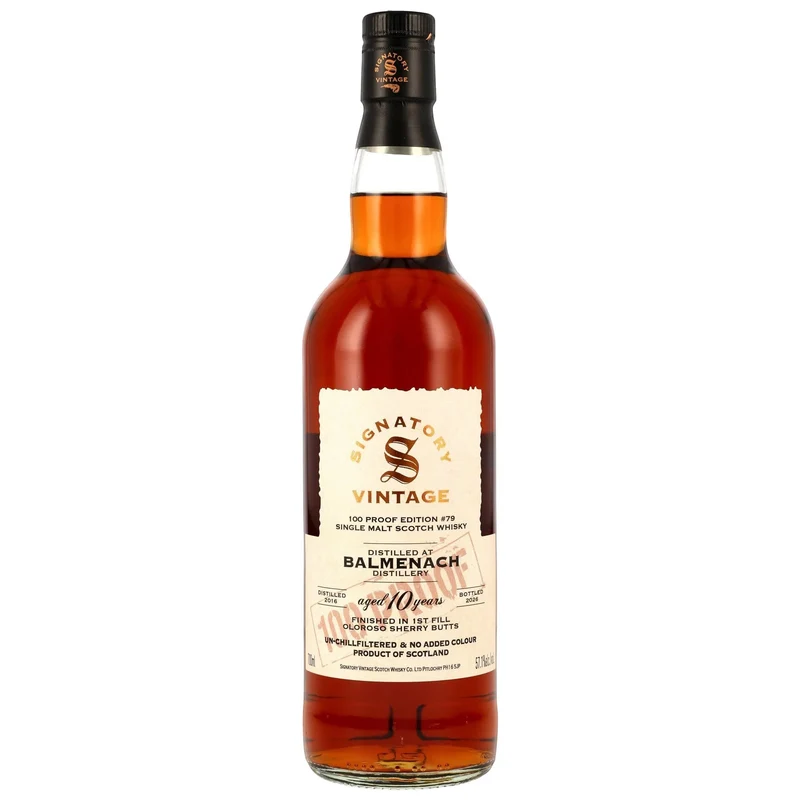BALMENACH - 10 Jahre 1st Fill Oloroso Sherry Butts Finish Signatory 100 PROOF Edition #79 - 57,1% Vol.