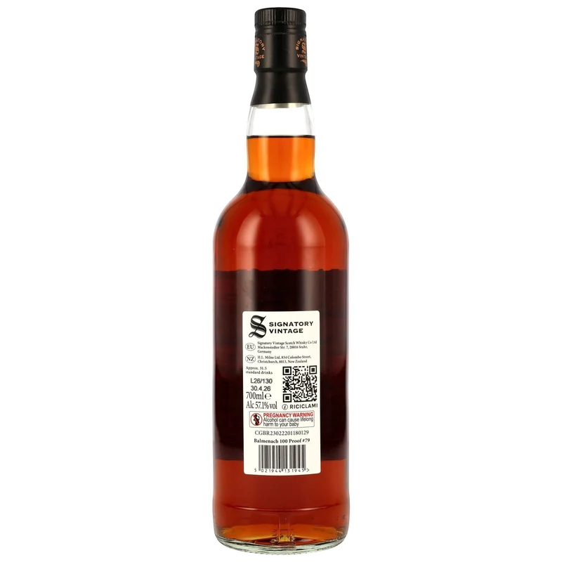 BALMENACH - 10 Jahre 1st Fill Oloroso Sherry Butts Finish Signatory 100 PROOF Edition #79 - 57,1% Vol.
