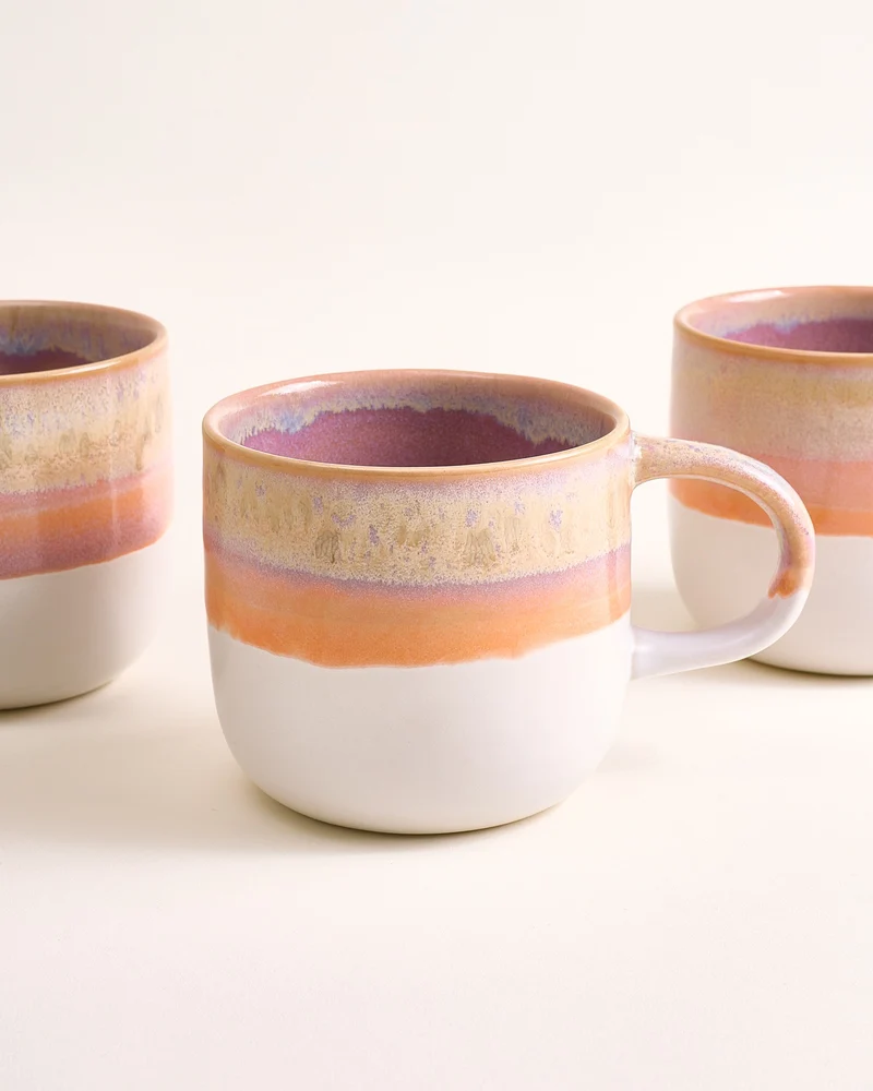 Coimbra Tasse groß lila orange 6er-Set