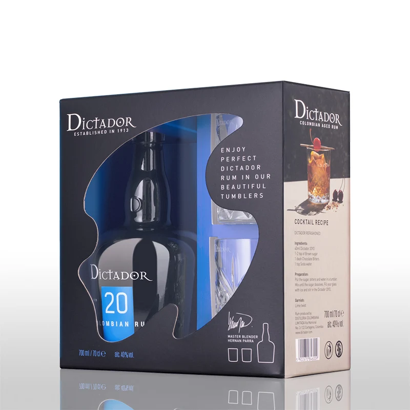 Dictador 20YO Distillery Icon Reserve 40% 0,7L inkl. 2 Gläsern - Geschenkset