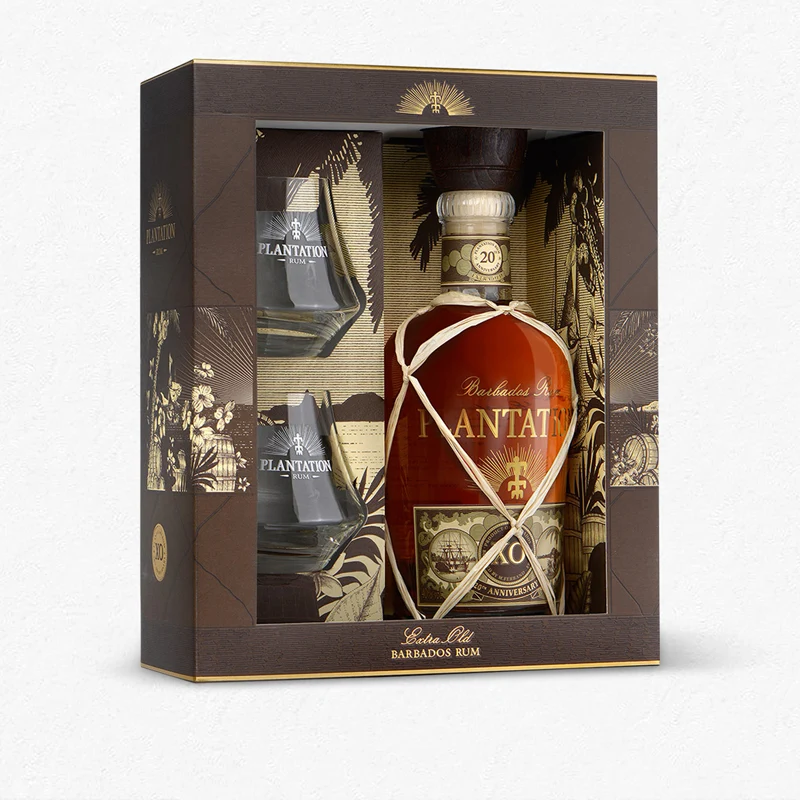 Planteray Barbados Extra Old Rum 20th Anniversary 40% 0,7L Geschenkset mit 2 Gläsern