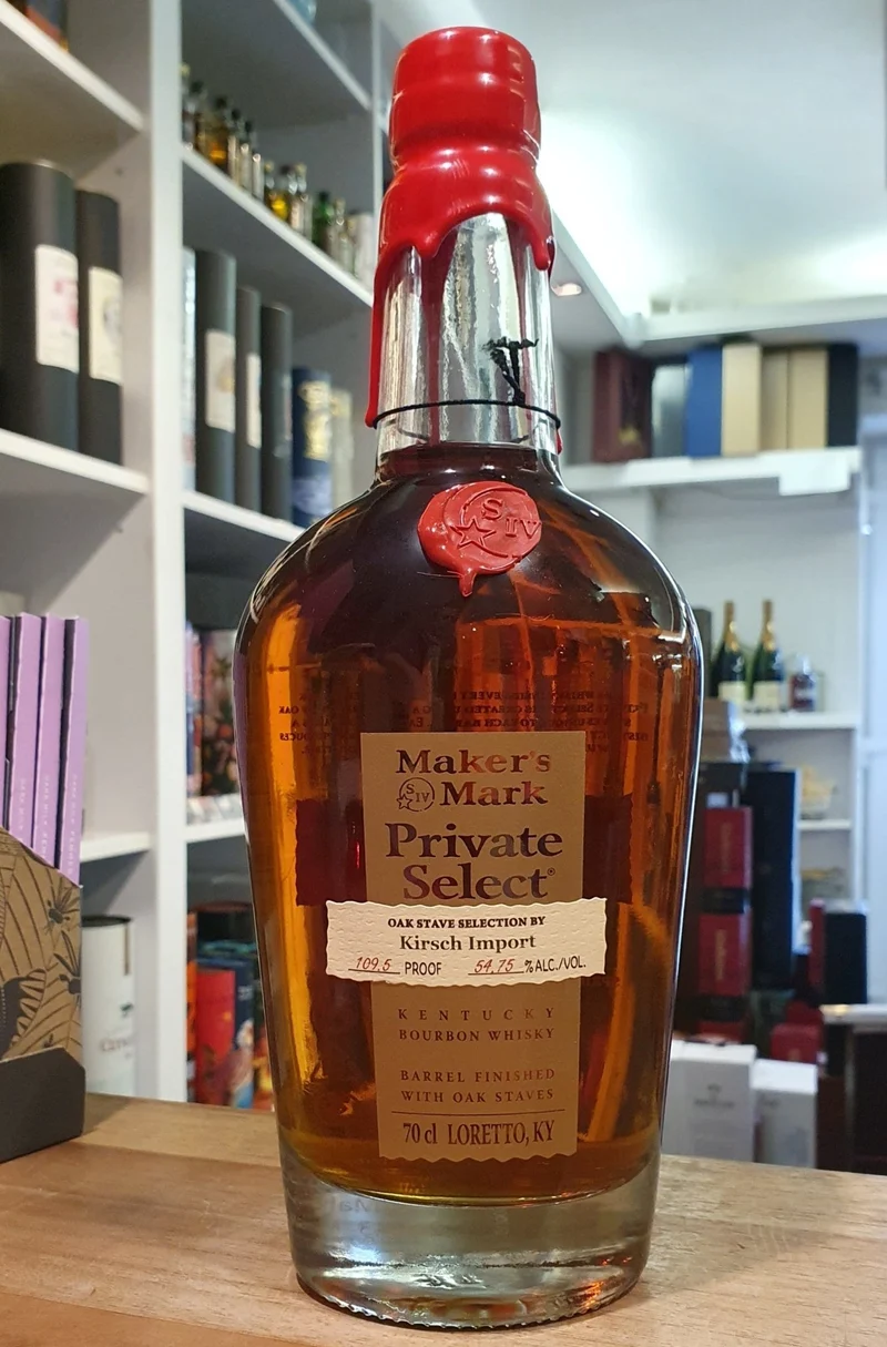 Makers Mark Single Barrel 2023 Kirsch Private Select Oak Stave cask strength 0,7l 54,75% vol. Bourbon Whiskey KI