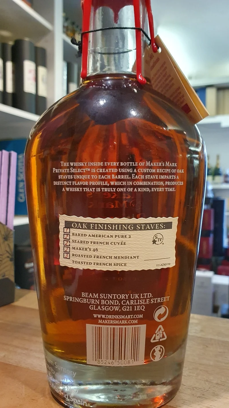 Makers Mark Single Barrel 2023 Kirsch Private Select Oak Stave cask strength 0,7l 54,75% vol. Bourbon Whiskey KI