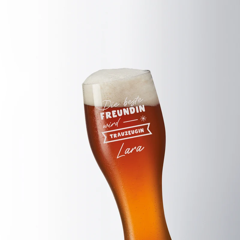 Personalisiertes Weizenglas 0,5 Liter mit Gravur für Freundin