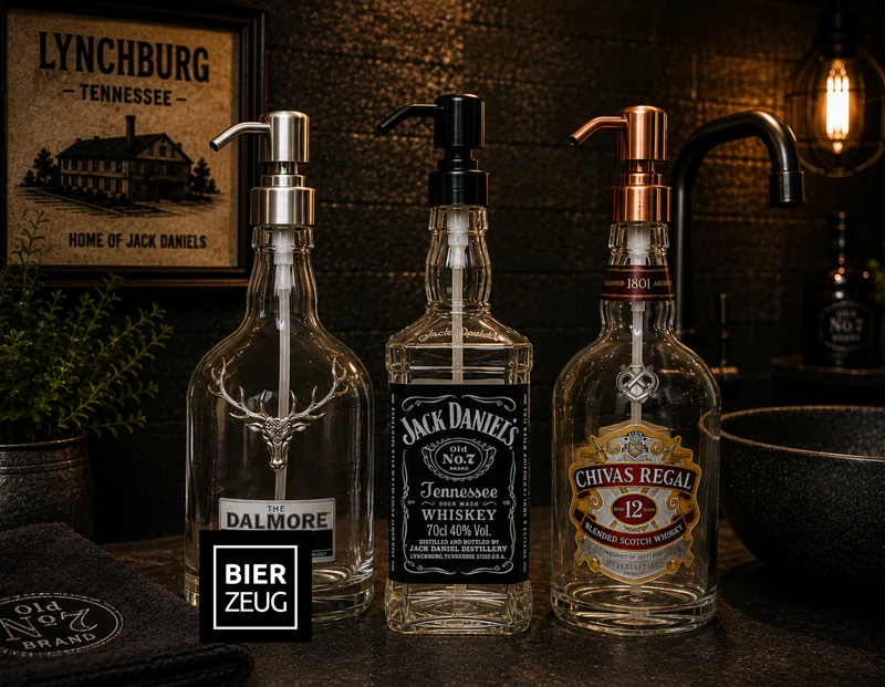 Whisky-Seifenspender “Whisky Wave” | Handgemachter Pumpspender aus Whiskyflaschen | Ideal für Bad & Küche | Top Geschenk für Whiskyfans