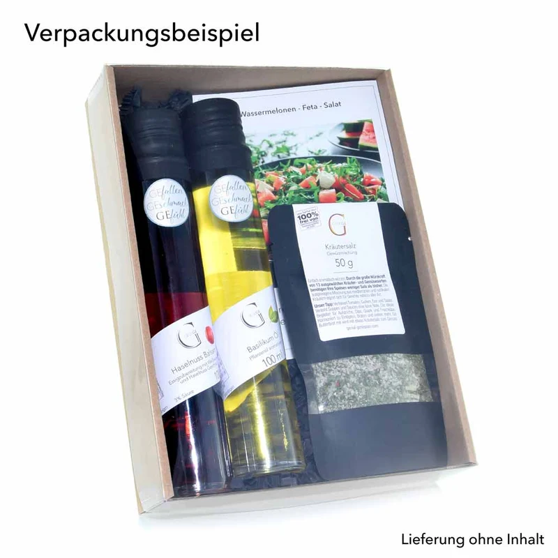 Geschenkkarton S natur mit Klarsichtdeckel 215 x 153 x 45