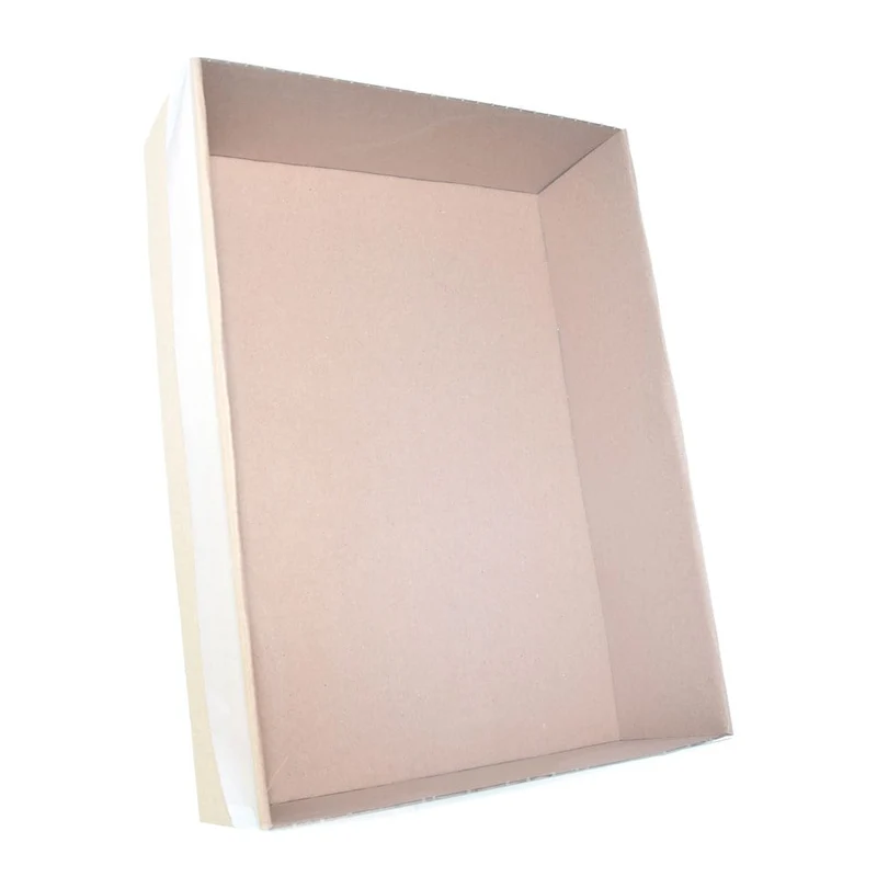 Geschenkkarton M natur mit Klarsichtdeckel 302 x 215 x 80