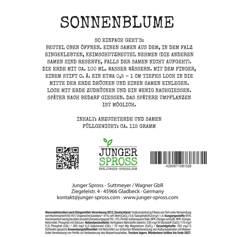 Botschaftsbeutel "Just married" zur Hochzeit mit toller Sonneblume