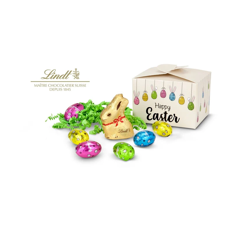 Buntes Lindt Osternest - Osterhase mit 6 Eiern – Geschenkset