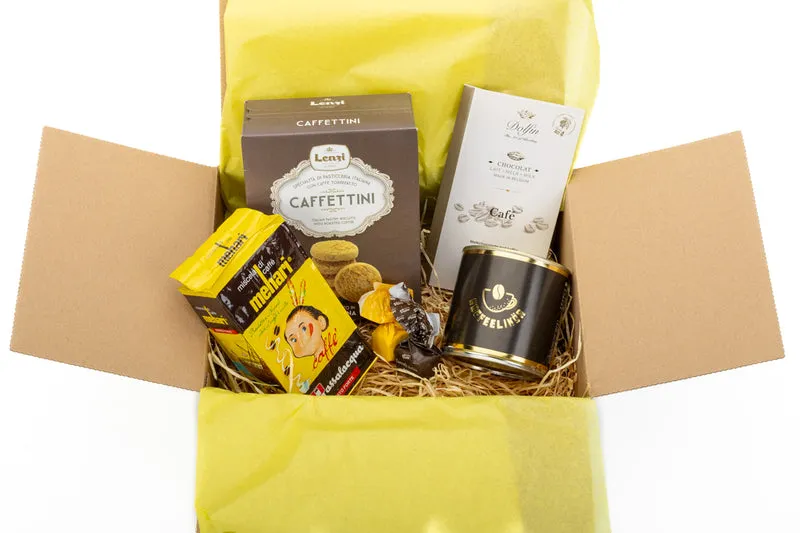 Geschenkbox Kaffeepause – italienischer Kaffee, Gebäck & süße Auszeit