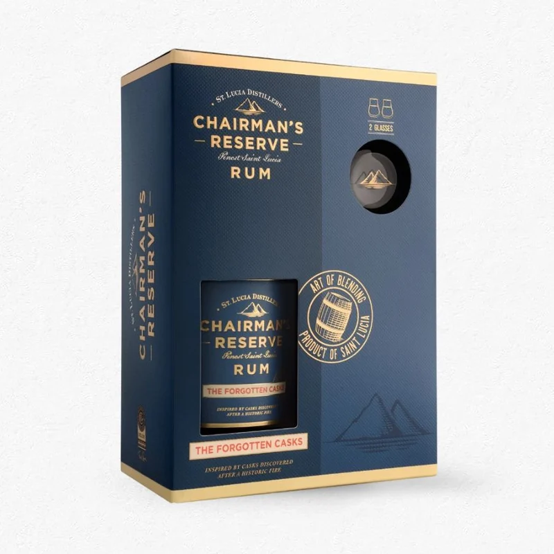 Chairman's Reserve The Forgotten Casks 40% 0,7L inkl. 2 Gläser – Geschenkset
