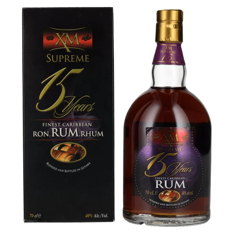 XM SUPREME 15 Years Old Finest Caribbean Rum 40% Vol. 0,7l in Geschenkbox