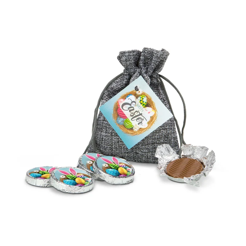 Oster-Schokotaler im Säckchen – Geschenkset