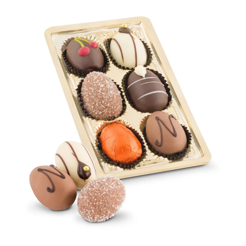 Schokoladen-Pralineneier, 6 Stück, 125 g – Geschenkset