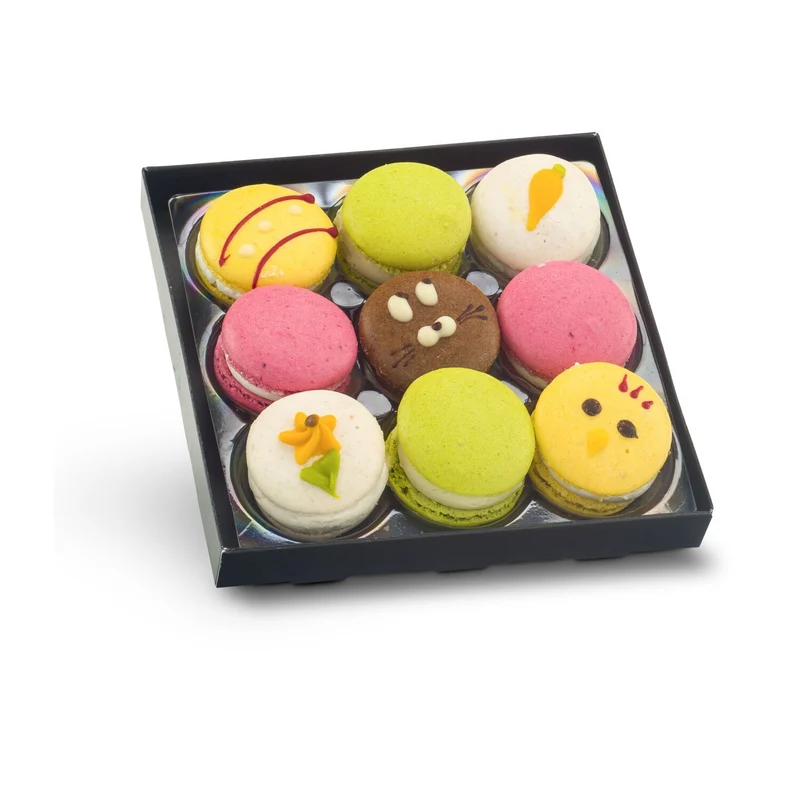 Bunte Oster-Macarons, 90 g – Geschenkset