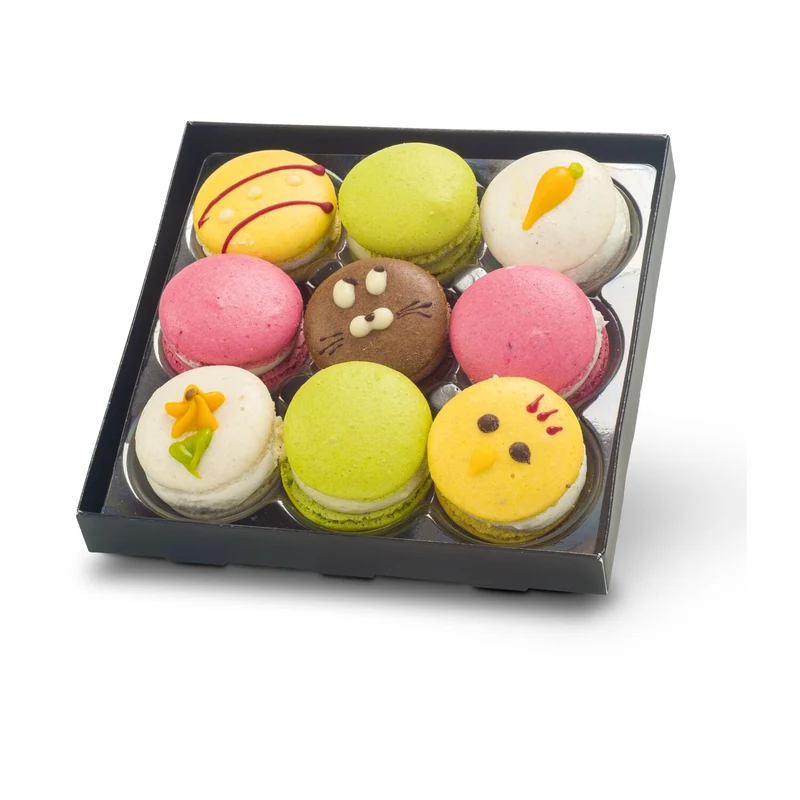 Bunte Oster-Macarons, 90 g – Geschenkset