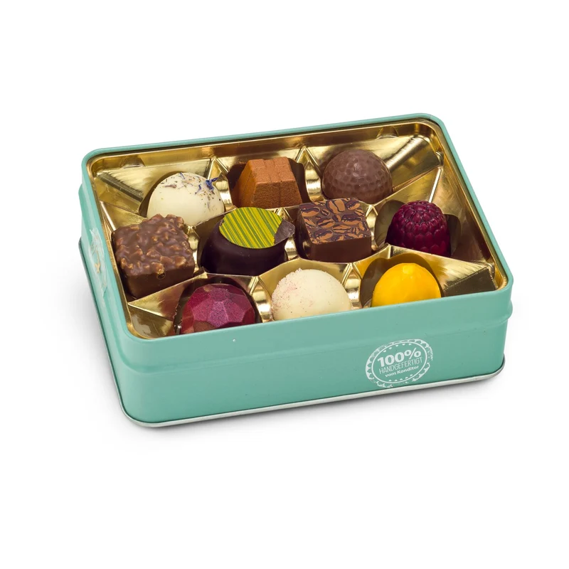 Hasenvater auf dem Fahrrad - Pralinendose mit 125 g – Geschenkset