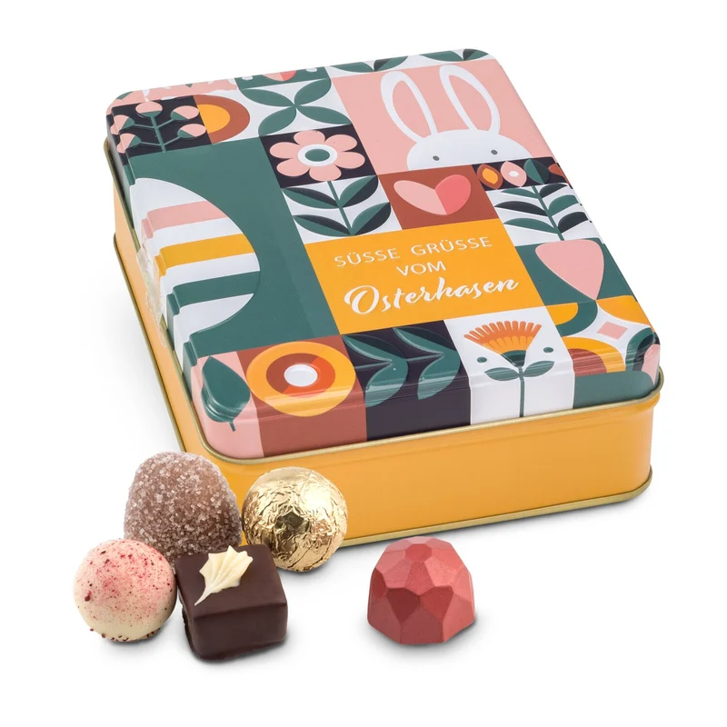 Süße Ostergrüße - Pralinendose mit 125 g – Geschenkset