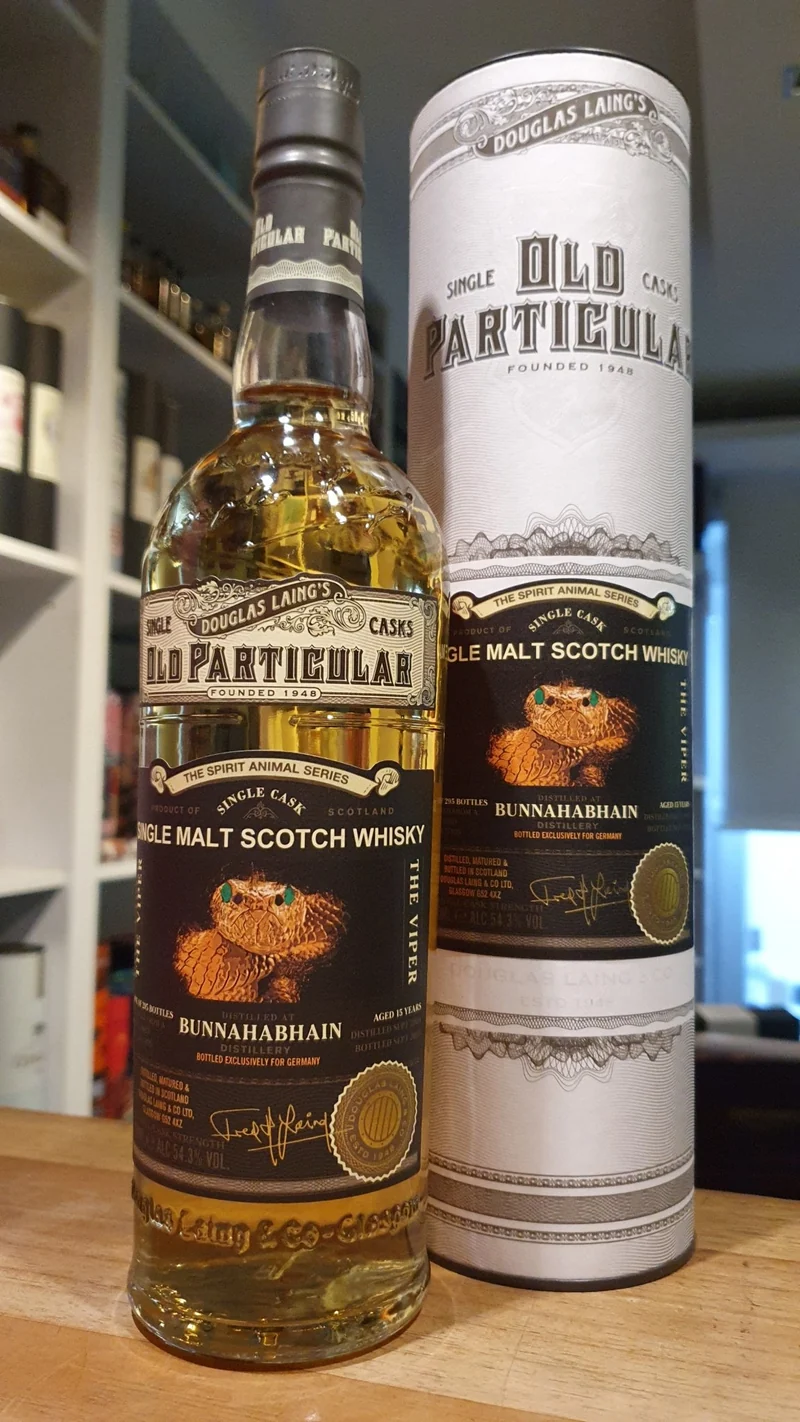 Bunnahabain single cask 2008 2023 15 y Old Particular 54,3% vol. 0,7l Whisky Douglas Laing spirit animal