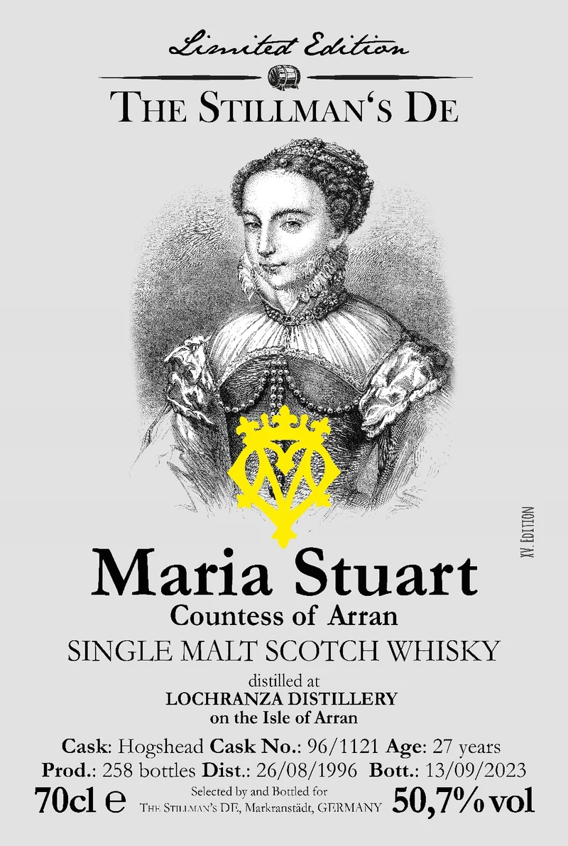 Arran 1996 single cask Maria Stuart 27y The Stillman 0,7l 50,7% vol. Whisky