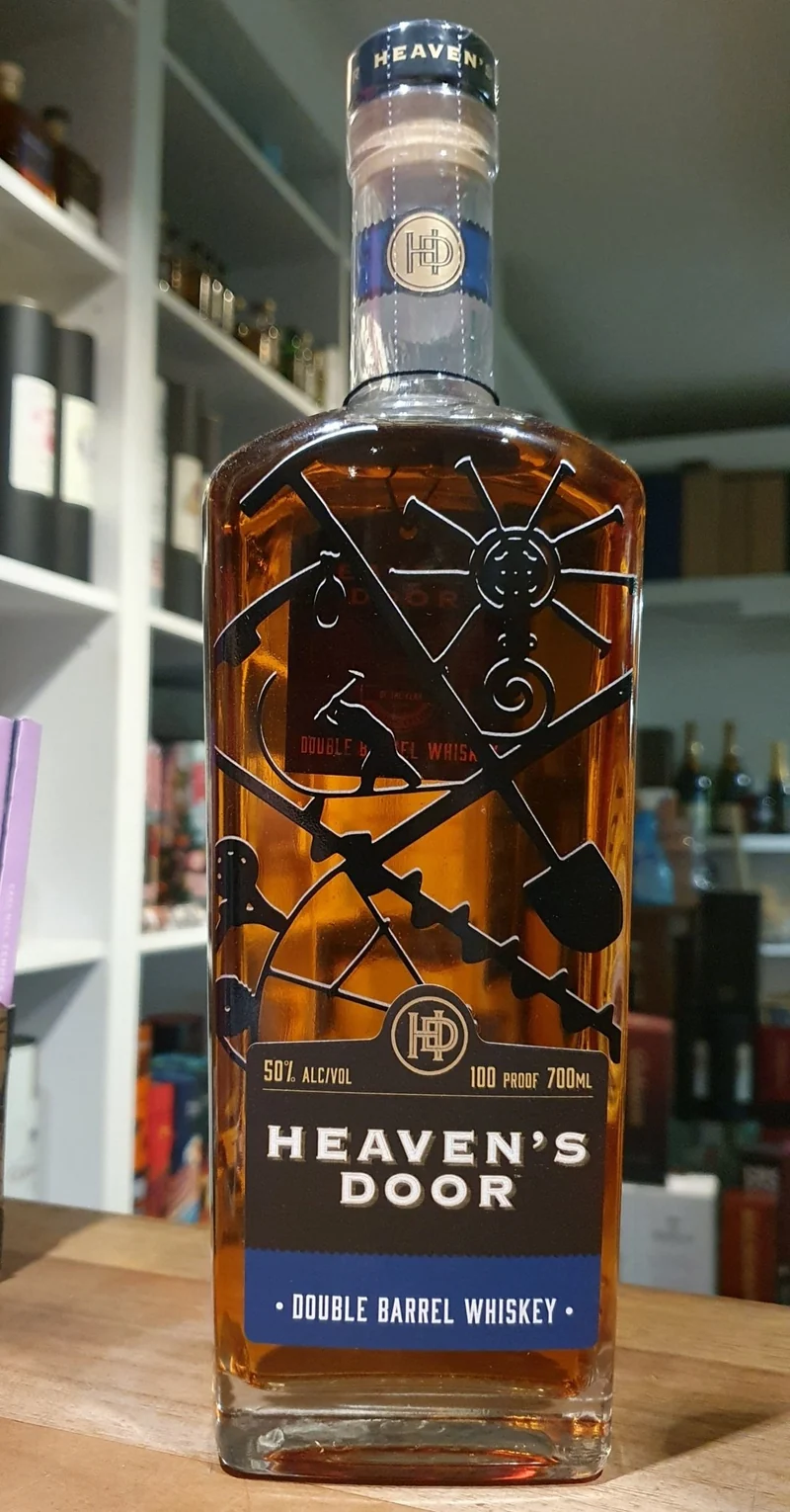 Heaven‘s Door Double Barrel Whiskey 0,7l 50% vol. Bob Dylon Straight blue label blau