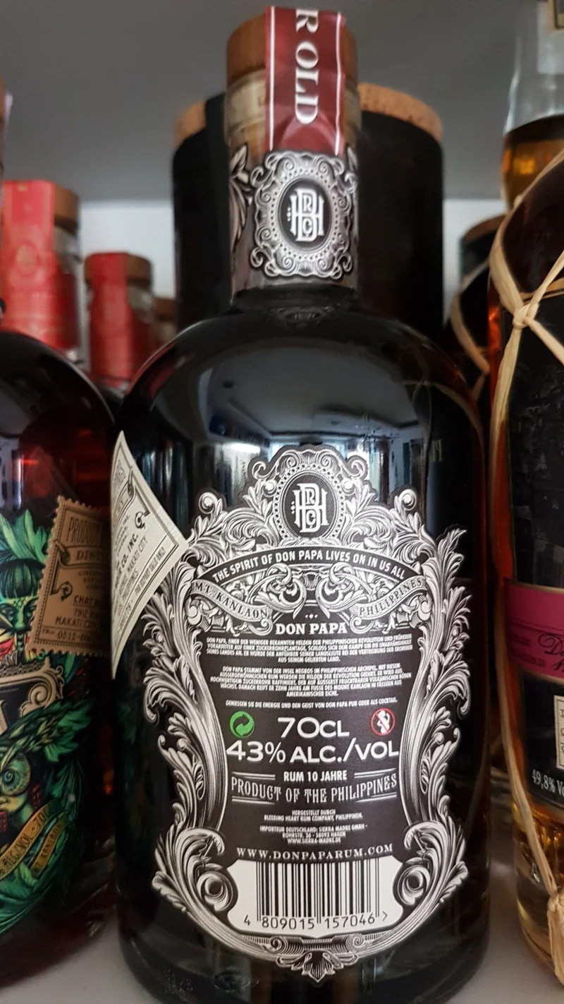 X Don Papa Rum 10y mit Korkdeckel 2022 Philippinen 0,7l 43% vol.