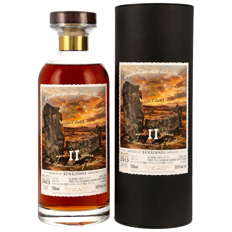 BENRINNES - 11 Jahre 1st Fill Oloroso Sherry Butts Finish Monuments of Scotland - 50,8% Vol.