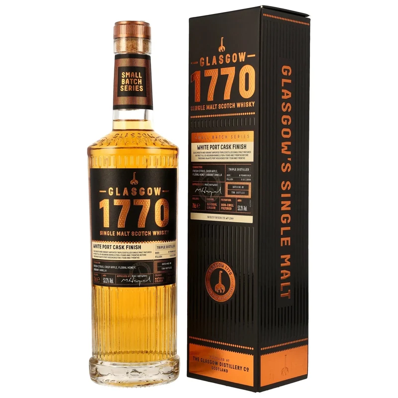 1770 GLASGOW - 6 Jahre Triple Distilled White Port Cask Finish - 53,3% Vol.