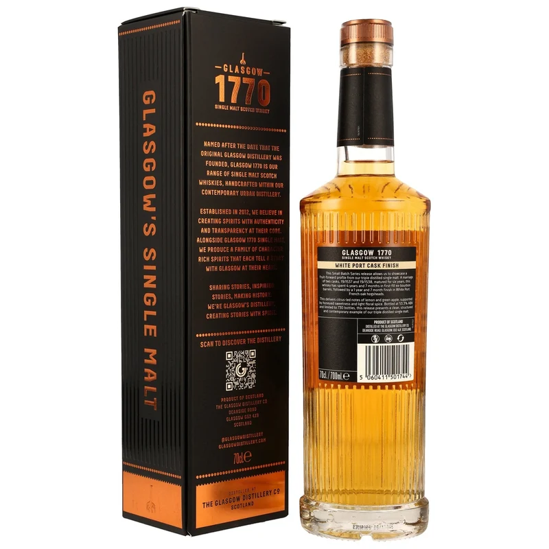 1770 GLASGOW - 6 Jahre Triple Distilled White Port Cask Finish - 53,3% Vol.