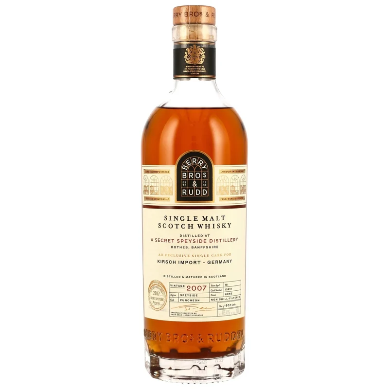 BERRY BROS. & RUDD - Secret Speyside 2007/2025 18 Jahre 1st Fill Puncheon #13919 - 65,4% Vol.