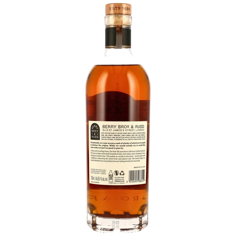 BERRY BROS. & RUDD - Secret Speyside 2007/2025 18 Jahre 1st Fill Puncheon #13919 - 65,4% Vol.
