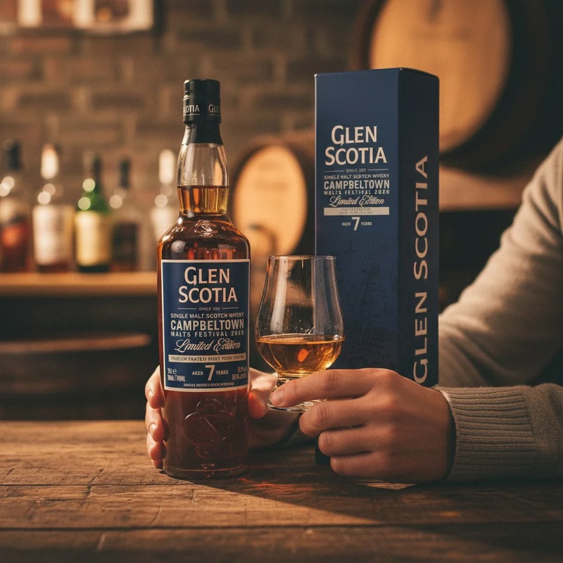GLEN SCOTIA - 7 Jahre Medium Peated Ruby Port Finish Campbeltown Malts Festival 2026 - 53,9% Vol.