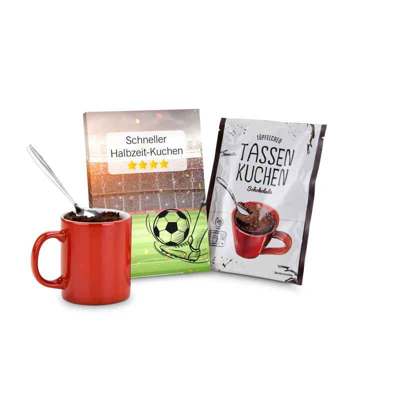 WM-Tassenkuchen Schnelle Halbzeitpause, Schokolade 70 g – Geschenkset