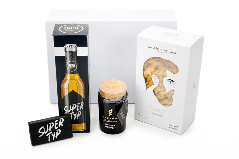 Geschenkbox Super Typ – Bier, Schokolade & Grillgewürz für echte Kerle