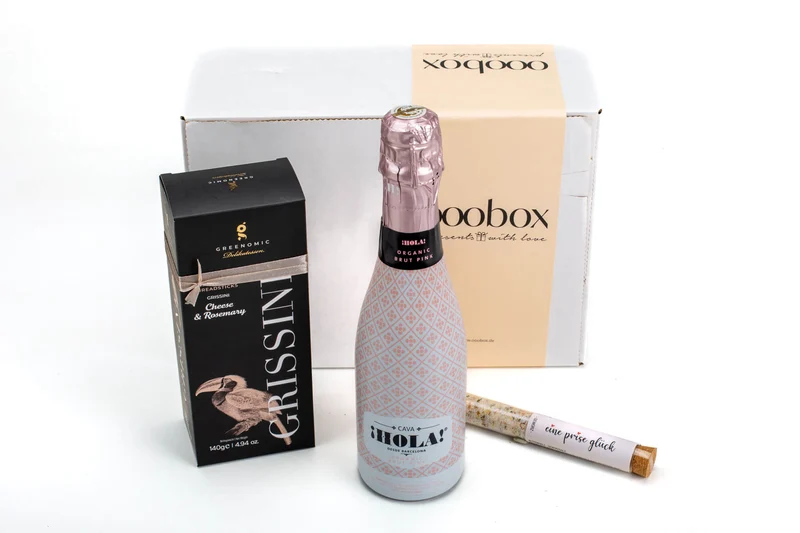 Geschenkbox „Kleines Glück“ – Sekt, Knabberei & eine Prise Freude