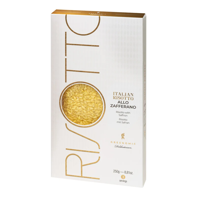 Delikatessen-Geschenkbox mit edlem Risotto, Oliven, Schokolade