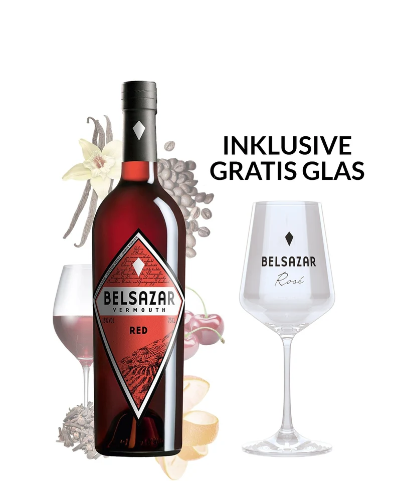 Belsazar Red Vermouth inklusive Glas
