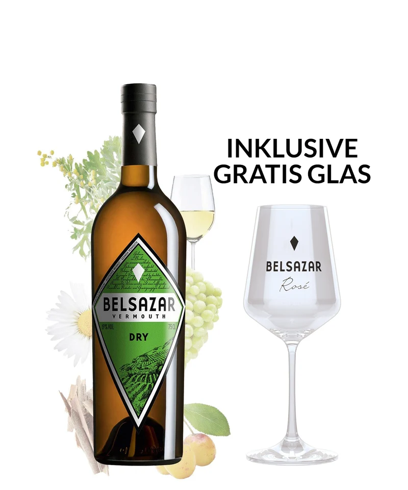 Belsazar Dry Vermouth inklusive Glas