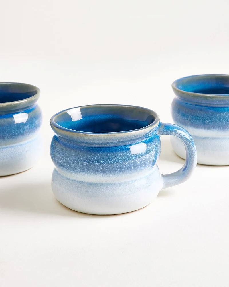Ombra Tasse klein bubble dunkelblau hellblau 4er-Set
