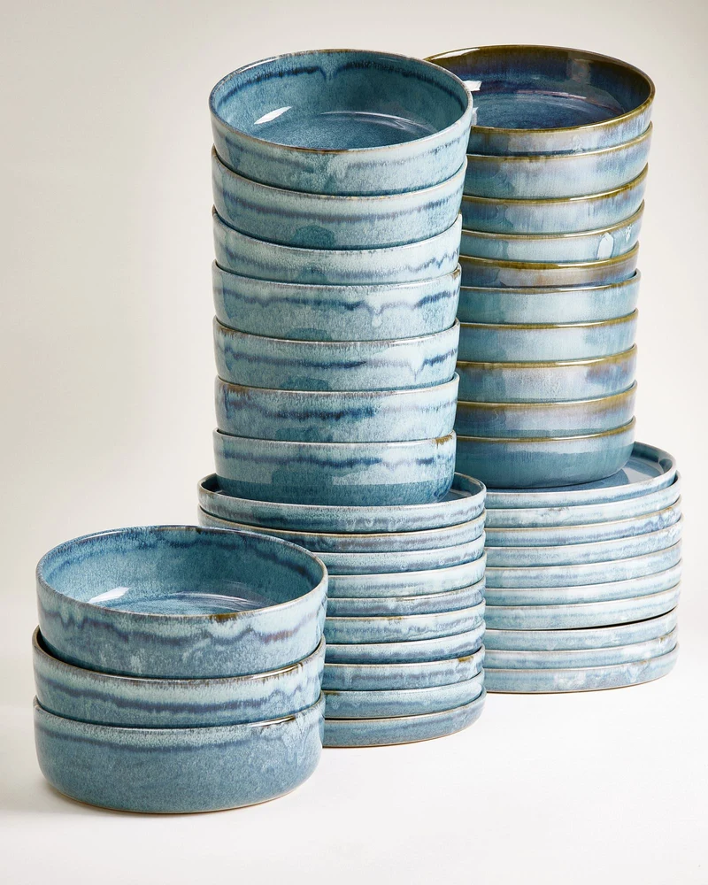 Cordoama Geschirr-Set modern grünblau 40-teilig