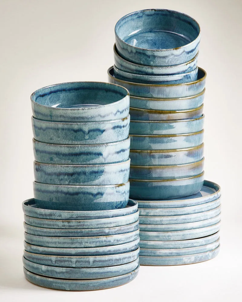 Cordoama Geschirr-Set modern grünblau 32-teilig