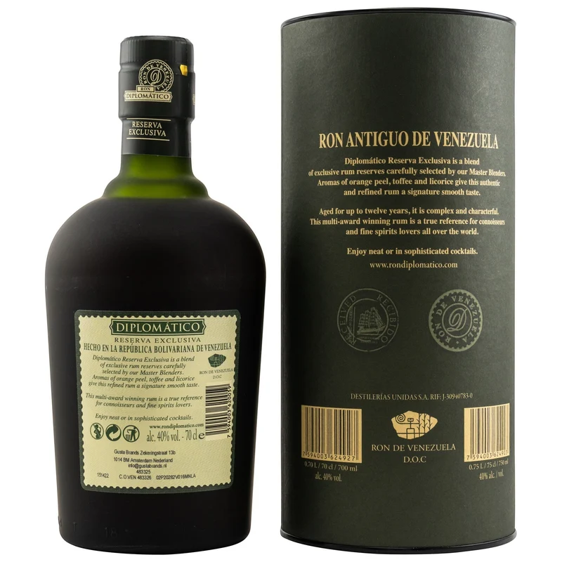 DIPLOMATICO - Reserva Exclusiva Rum mit Tube - 40% Vol.