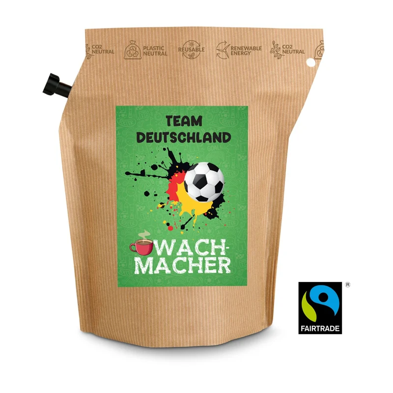 Fußball Team Deutschland Wachmacher, Kaffee-Brühbeutel – Geschenkset