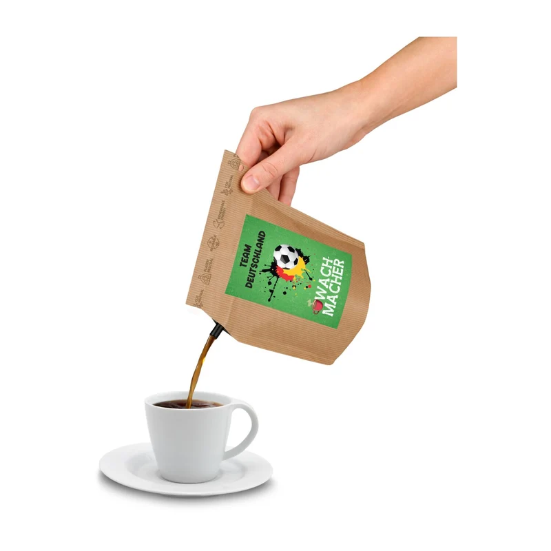 Fußball Team Deutschland Wachmacher, Kaffee-Brühbeutel – Geschenkset
