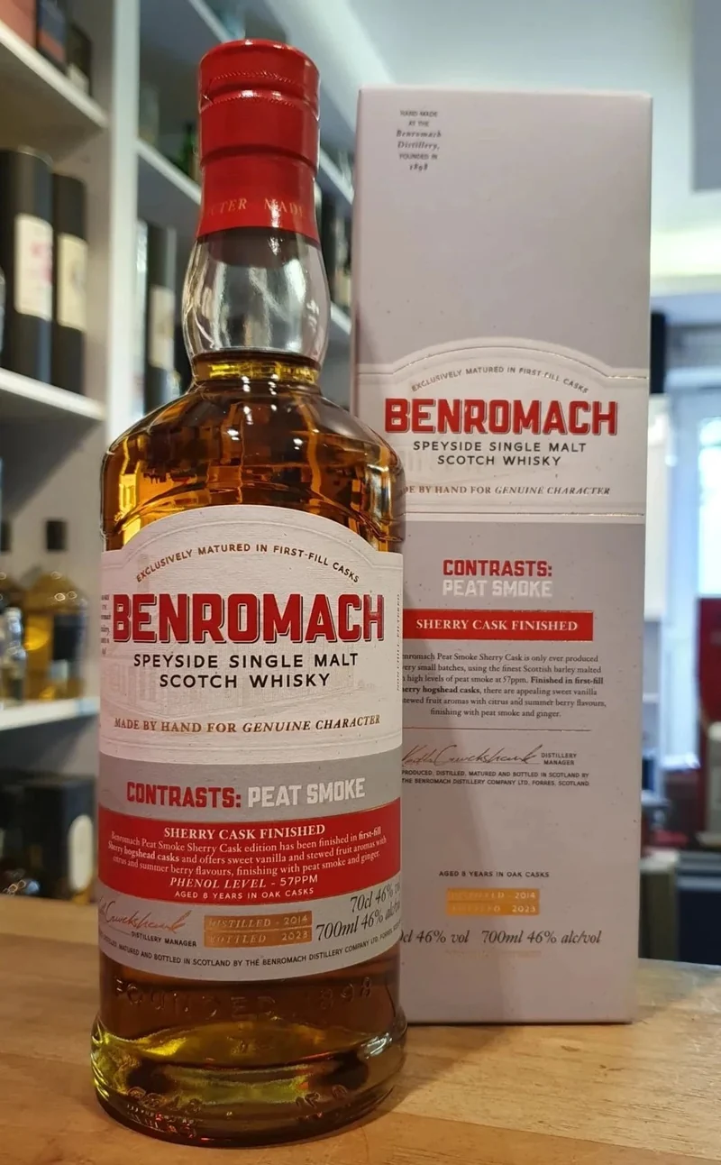 Benromach Peat Smoke SHERRY 2014 2023 Cask CONTRASTS Matured 0,7l 46% vol. Whisky