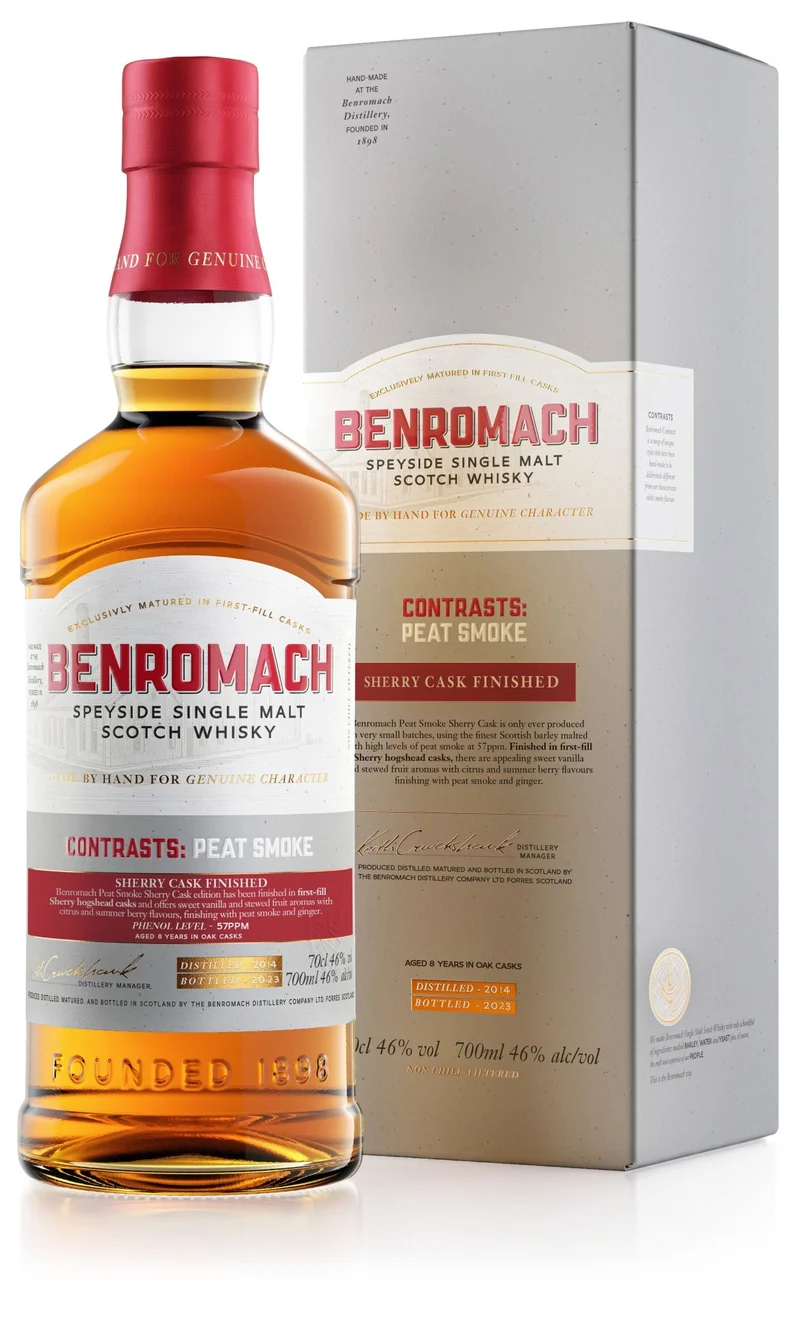 Benromach Peat Smoke SHERRY 2014 2023 Cask CONTRASTS Matured 0,7l 46% vol. Whisky