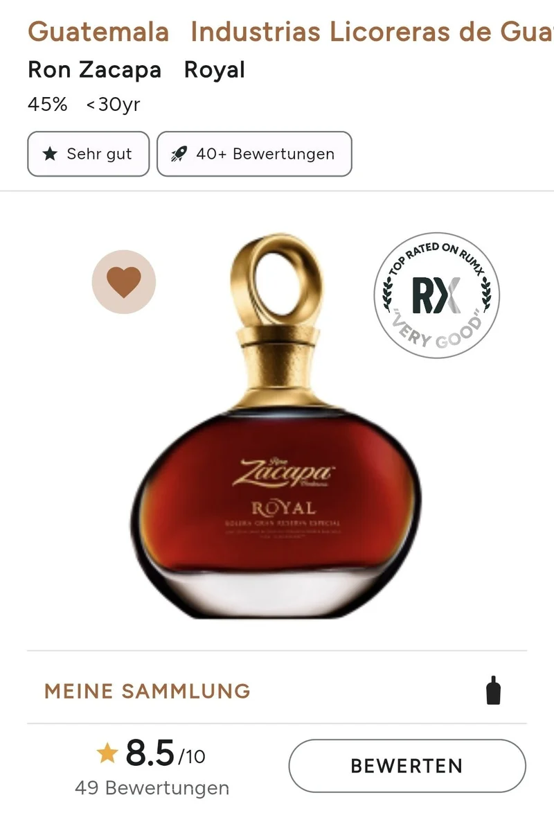 Ron Zacapa Royal 0,7 45%vol. m.GP Rum Guatemala