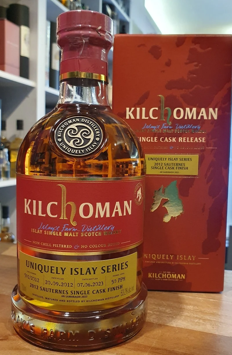X Kilchoman an Samhradh 2012 2023 Sauternes cask Edition Uniquely Islay Series Vintage 0.7l 53,2% Fassstärke #592 cask single cask scotch whisky
