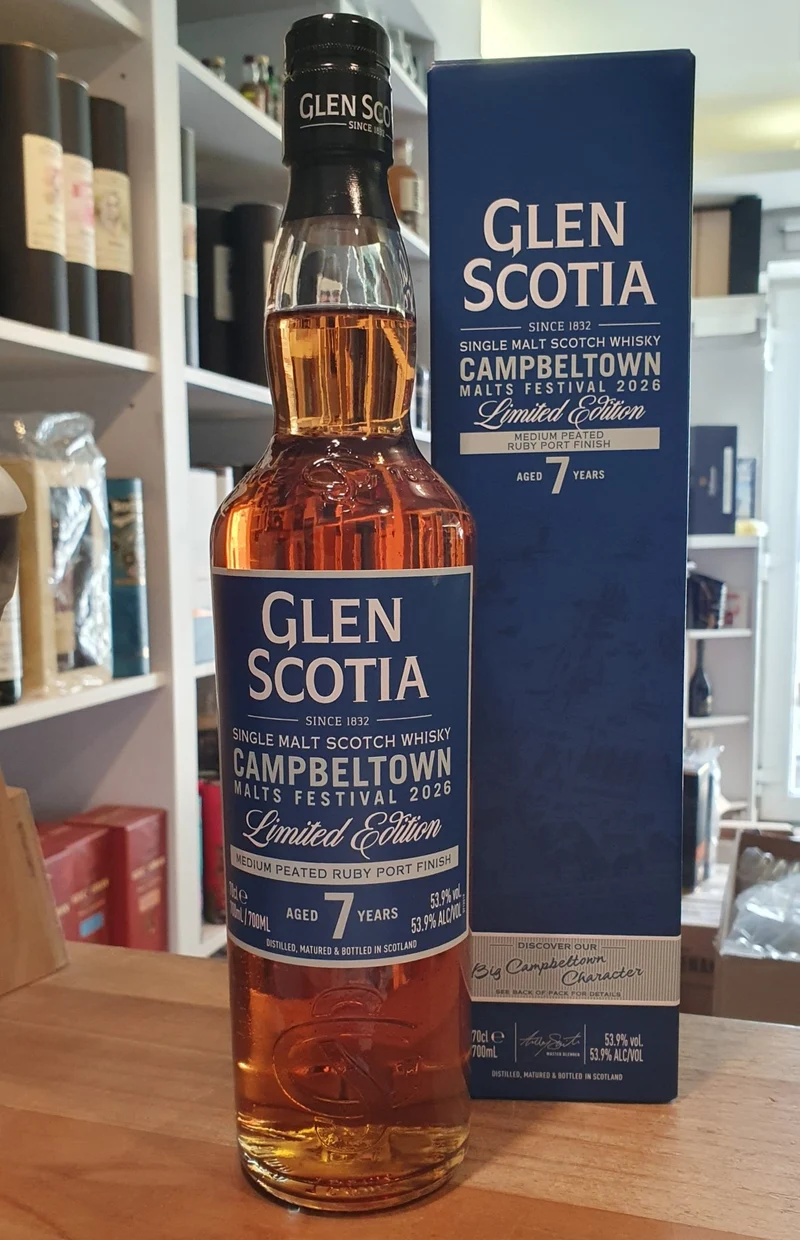 Glen Scotia 7 y Festival 2026 Medium Peated Ruby Port cask 0,7l 53,9 % vol. Whisky Campbeltown